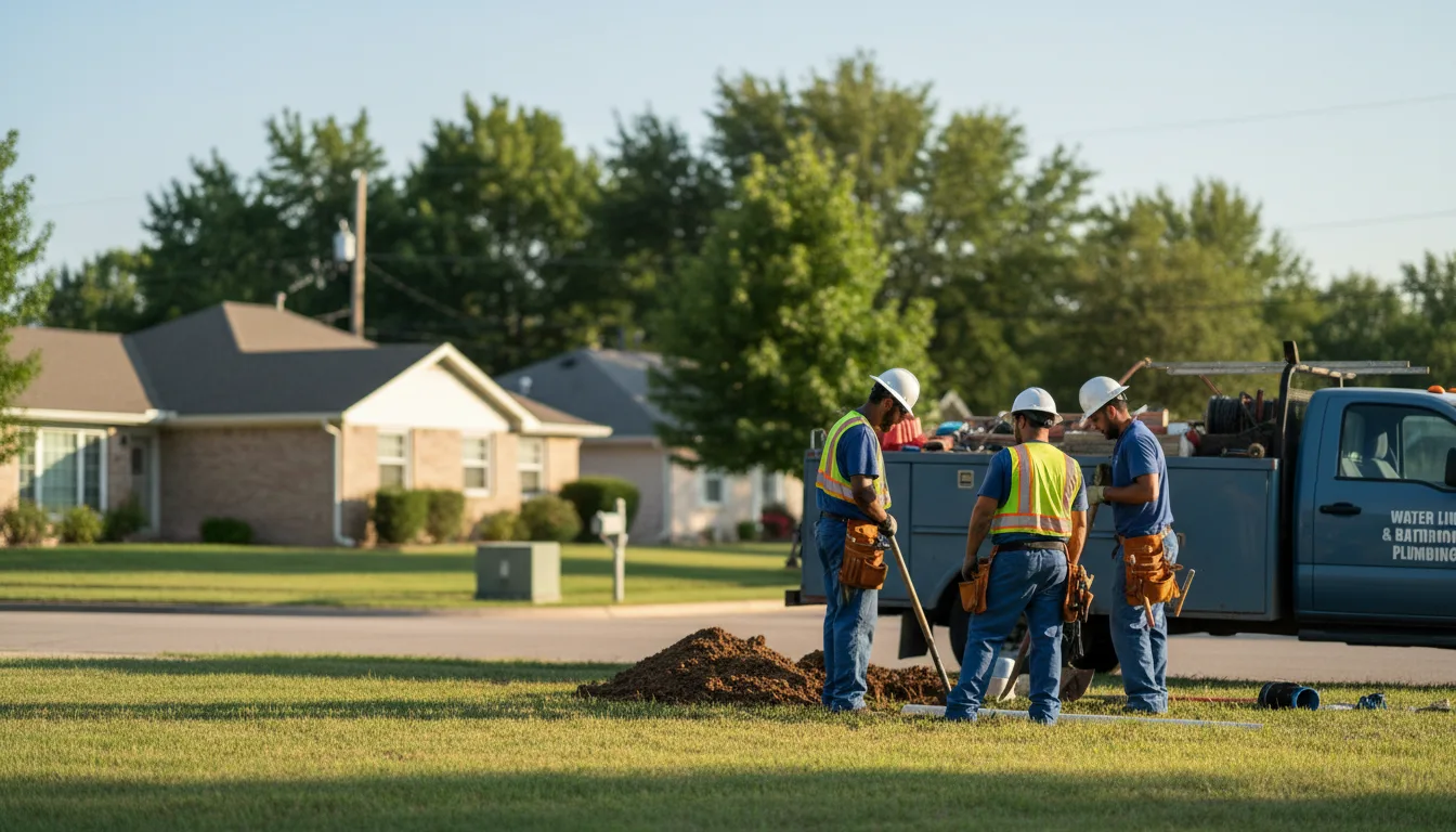 Residential water line and bathroom plumbing service in Whelen Springs, AR